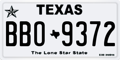 TX license plate BBO9372