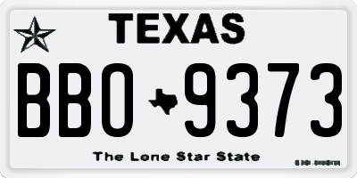 TX license plate BBO9373