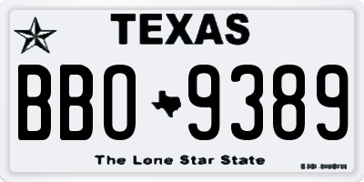TX license plate BBO9389