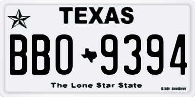 TX license plate BBO9394