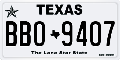 TX license plate BBO9407