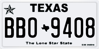 TX license plate BBO9408