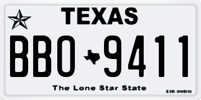 TX license plate BBO9411