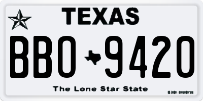 TX license plate BBO9420