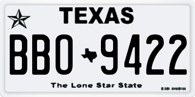 TX license plate BBO9422