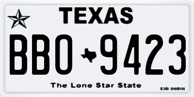TX license plate BBO9423
