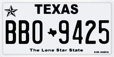 TX license plate BBO9425