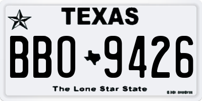 TX license plate BBO9426