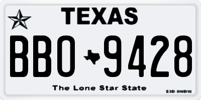 TX license plate BBO9428