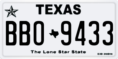 TX license plate BBO9433