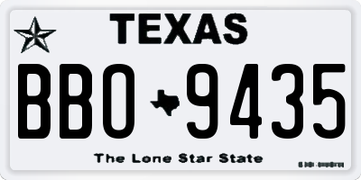 TX license plate BBO9435