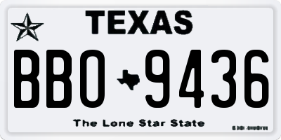 TX license plate BBO9436