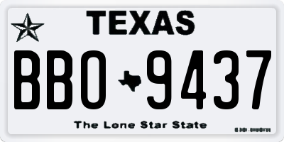 TX license plate BBO9437