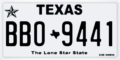 TX license plate BBO9441