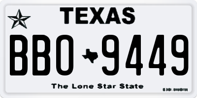 TX license plate BBO9449