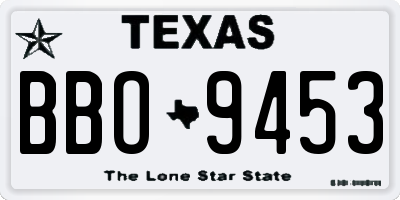 TX license plate BBO9453