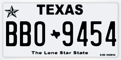 TX license plate BBO9454