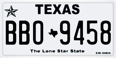 TX license plate BBO9458