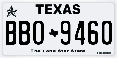 TX license plate BBO9460