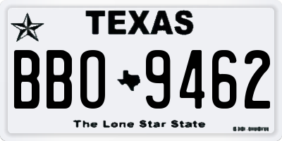 TX license plate BBO9462