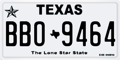 TX license plate BBO9464