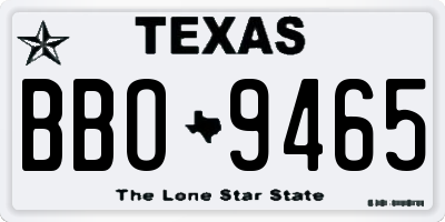 TX license plate BBO9465