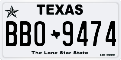 TX license plate BBO9474