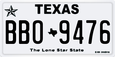 TX license plate BBO9476