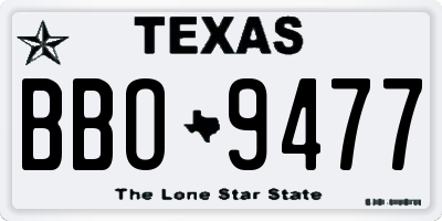 TX license plate BBO9477