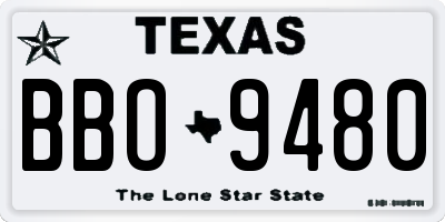 TX license plate BBO9480