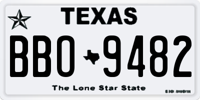 TX license plate BBO9482