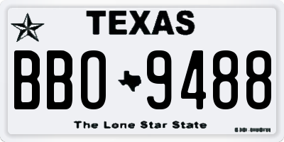 TX license plate BBO9488