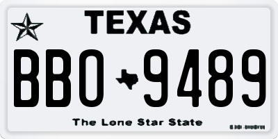 TX license plate BBO9489