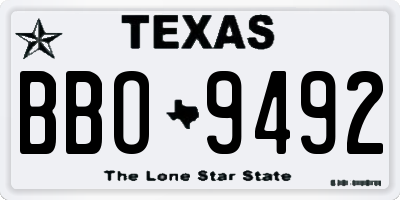 TX license plate BBO9492