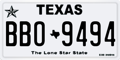 TX license plate BBO9494
