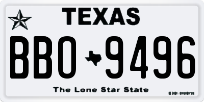 TX license plate BBO9496