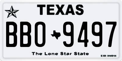 TX license plate BBO9497