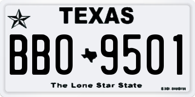 TX license plate BBO9501