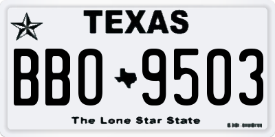 TX license plate BBO9503