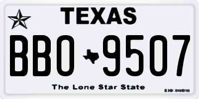 TX license plate BBO9507