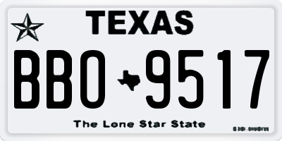 TX license plate BBO9517