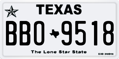 TX license plate BBO9518