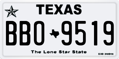 TX license plate BBO9519