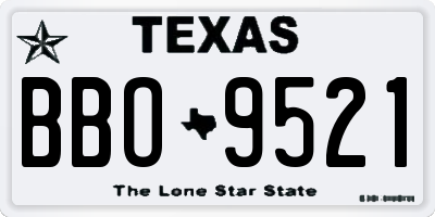TX license plate BBO9521