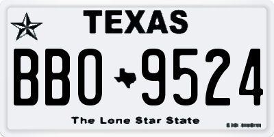 TX license plate BBO9524