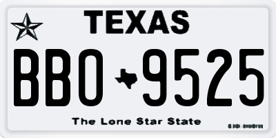 TX license plate BBO9525