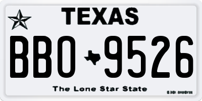 TX license plate BBO9526