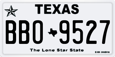 TX license plate BBO9527