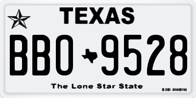 TX license plate BBO9528