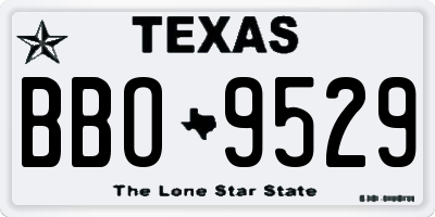TX license plate BBO9529